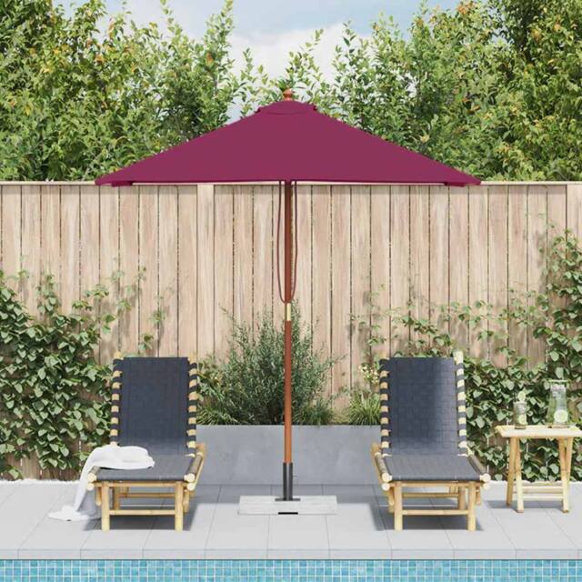 Berkfield Home Outdoor Parasol with Wooden Pole 150x200 cm Bordeaux Red in Burgundy - image 1