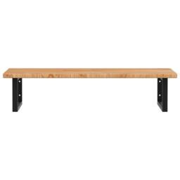Berkfield Home Elegant Basin Shelf Wall Mounted Steel & Solid Wood Oak in Brown - thumbnail 4