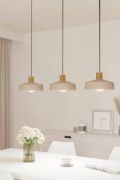 Eglo Valdiola Sandy Pink 3-Light Pendant in Beige - thumbnail 2