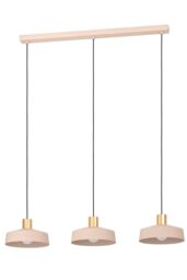 Eglo Valdiola Sandy Pink 3-Light Pendant in Beige - thumbnail 1