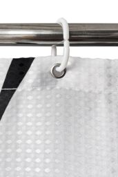 Neel Blue Lattice Design Bathroom Shower Curtain with Hooks, Anti-Mould Mildew Resistant in White - Size: 180 cm width x 180 cm drop - thumbnail 2