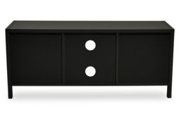Orsina Contemporary Black Wood Media Unit, Durable MDF Constructed Modern TV Cabinet, Functional Media Unit - thumbnail 5