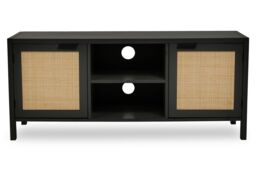 Orsina Contemporary Black Wood Media Unit, Durable MDF Constructed Modern TV Cabinet, Functional Media Unit - thumbnail 6