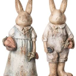 Wyld and Coco Set of 2 Multicolour Rabbit Garden Figurines - thumbnail 2