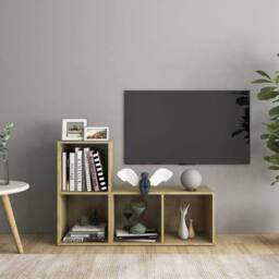 Berkfield Home TV Cabinets 2 pcs Sonoma Oak 72x35x36.5 cm Engineered Wood in Brown - thumbnail 2