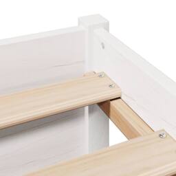 Berkfield Home Decorative Bookcase Bed without Mattress White 160x200cm Solid Wo - Size: 160x200 cm - thumbnail 9