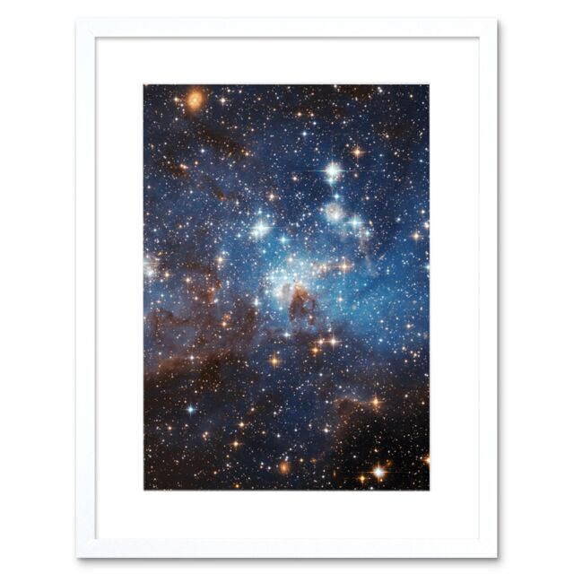 Artery8 Wall Art Print Hubble Space Astronomy Star Forming Region LH 95 In The Large Magellanic Cloud Blue Haze LMC Galaxy Stellar Nursery Gas & Dust - image 1