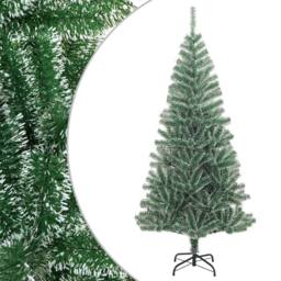 Berkfield Home Beautiful Artificial Christmas Tree with Flocked Snow Green 210 cm - thumbnail 2