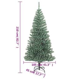 Berkfield Home Beautiful Artificial Christmas Tree with Flocked Snow Green 210 cm - thumbnail 7