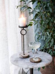 Libra Interiors Rutland Table Hurricane Small 39cm in Gold - thumbnail 5