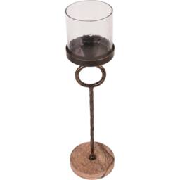 Libra Interiors Rutland Table Hurricane Small 39cm in Gold - thumbnail 2