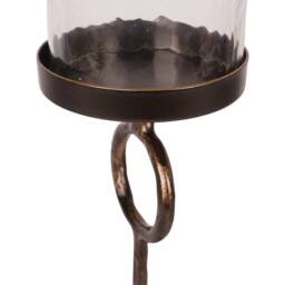 Libra Interiors Rutland Table Hurricane Small 39cm in Gold - thumbnail 3