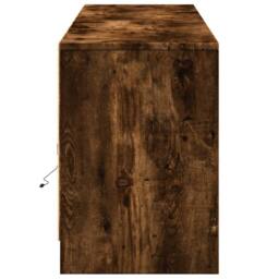 Berkfield Home TV Cabinet with LED Smoked Oak 180x34x50 cm Engineered Wood in Brown - Size: 180 x 34 x 50 cm - thumbnail 7