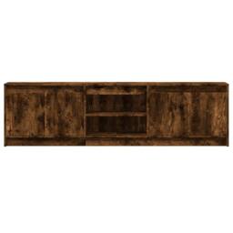 Berkfield Home TV Cabinet with LED Smoked Oak 180x34x50 cm Engineered Wood in Brown - Size: 180 x 34 x 50 cm - thumbnail 6