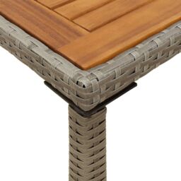 Berkfield Home Garden Table with Acacia Wood Top Grey 115x54x74 cm Poly Rattan - Size: 115 x 54 x 74 cm - thumbnail 8
