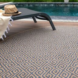 THE RUGS Jute-Looking Greek Key Outdoor Indoor Rug Blue Garden Nature 5100B - Size: 80 cm x 150 cm - thumbnail 8