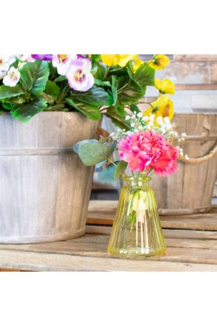 KDMD Yellow Pyramid Glass Bottle Vase 10cm 10 Pack - image 1