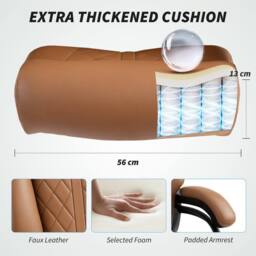 EONLION Light Brown Office Chair with Spring Padding - Size: 100 cm - thumbnail 4