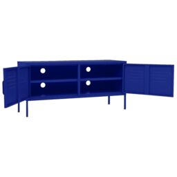 Berkfield Home TV Cabinet Navy Blue 105x35x50 cm Steel - Size: 105 x 35 x 50 cm - thumbnail 6