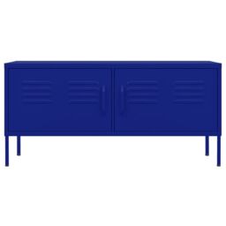 Berkfield Home TV Cabinet Navy Blue 105x35x50 cm Steel - Size: 105 x 35 x 50 cm - thumbnail 3