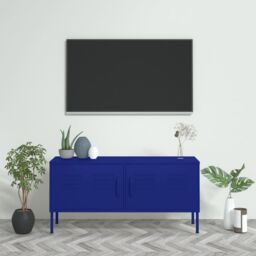 Berkfield Home TV Cabinet Navy Blue 105x35x50 cm Steel - Size: 105 x 35 x 50 cm - thumbnail 1