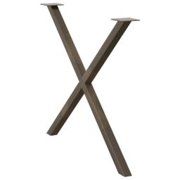 Berkfield Home Dining Table Legs X-Shaped 2 pcs Natural Steel 90x(72-73) cm Steel in Brown - thumbnail 4