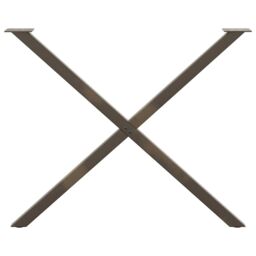 Berkfield Home Dining Table Legs X-Shaped 2 pcs Natural Steel 90x(72-73) cm Steel in Brown - thumbnail 5
