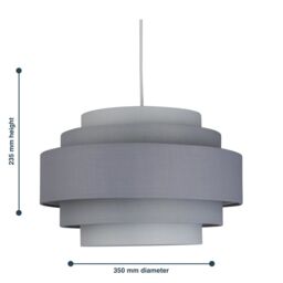 First Choice Lighting Pair of Grey Ombre 5 Tier Light Shades - thumbnail 5