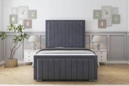 "Comfort Beds Emperor Plush Bed Frame With Mattress-50"" Upholstered in Dark Grey - Size: Single" - thumbnail 2