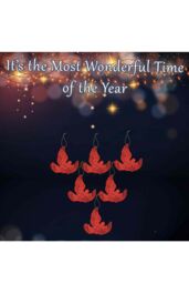 VFM e-Store Christmas Tree Decoration Hanging Glitter Dove X 6 20x11. 5x2cm Red - Size: 5x2 cm - thumbnail 3