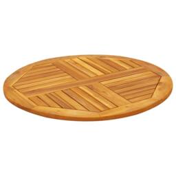 Berkfield Home Table Top √ò80x2.2 cm Round Solid Wood Acacia in Brown - Size: 80x2.2 cm - thumbnail 4