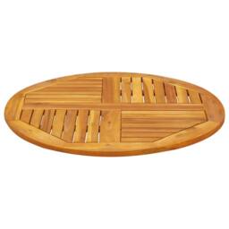 Berkfield Home Table Top √ò80x2.2 cm Round Solid Wood Acacia in Brown - Size: 80x2.2 cm - thumbnail 3