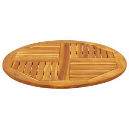 Berkfield Home Table Top √ò80x2.2 cm Round Solid Wood Acacia in Brown - Size: 80x2.2 cm - thumbnail 5