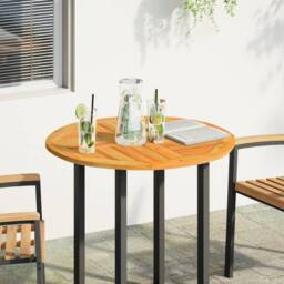 Berkfield Home Table Top √ò80x2.2 cm Round Solid Wood Acacia in Brown - Size: 80x2.2 cm - thumbnail 1