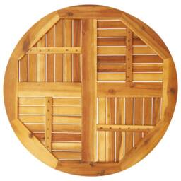 Berkfield Home Table Top √ò80x2.2 cm Round Solid Wood Acacia in Brown - Size: 80x2.2 cm - thumbnail 6