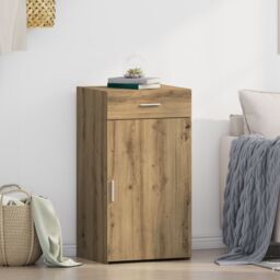 Berkfield Home Sideboard Artisan Oak 30x42, 5x93 cm Engineered Wood in Brown - thumbnail 1