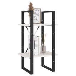 Berkfield Home 2-Tier Book Cabinet White 40x30x70 cm Solid Pine Wood - Size: 40 x 30 x 70 cm - thumbnail 4