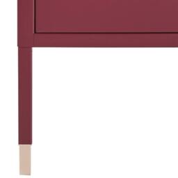 Wyld and Coco Dark Red Steel Bedside Table with Mesh Door - thumbnail 8