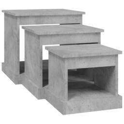Berkfield Home Nesting Tables 3 pcs Concrete Grey Engineered Wood - thumbnail 5