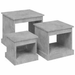 Berkfield Home Nesting Tables 3 pcs Concrete Grey Engineered Wood - thumbnail 2