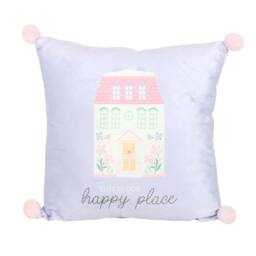 Something Different This Is Our Happy Place Square Filled Cushion in Pale Lilac - thumbnail 1
