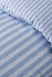 Catherine Lansfield 'Epping Textured Stripe' Reversible Duvet Cover Set in Blue - Size: Double - thumbnail 4