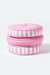 Homescapes Polka Dots & Stripes Round Floor Cushion in Pink - thumbnail 6