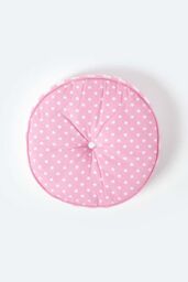 Homescapes Polka Dots & Stripes Round Floor Cushion in Pink - thumbnail 3