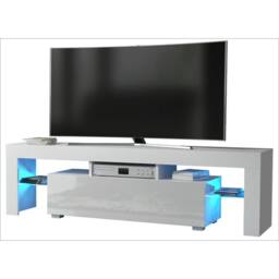 Mex Furniture LTD TV Unit Aria 160cm - White with Gloss Doors & LED Lights - thumbnail 6