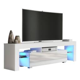 Mex Furniture LTD TV Unit Aria 160cm - White with Gloss Doors & LED Lights - thumbnail 5