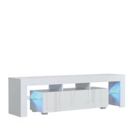 Mex Furniture LTD TV Unit Aria 160cm - White with Gloss Doors & LED Lights - thumbnail 8