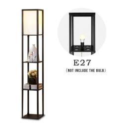 Kelvenix Floor Lamp Free Standing Wood 3-Tier Storage in Black - thumbnail 4