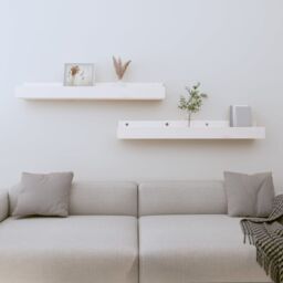 Berkfield Home Wall Shelves 2 pcs White 80x12x9 cm Solid Wood Pine - Size: 80 x 12 x 9 cm