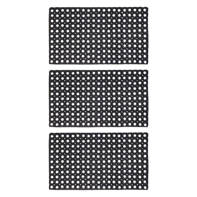 JVL Contract Rondo Rubber Ring Scraper Doormat, 50x100 cm, Pack of 3 in Black - Size: 50 cm x 100 cm - image 1